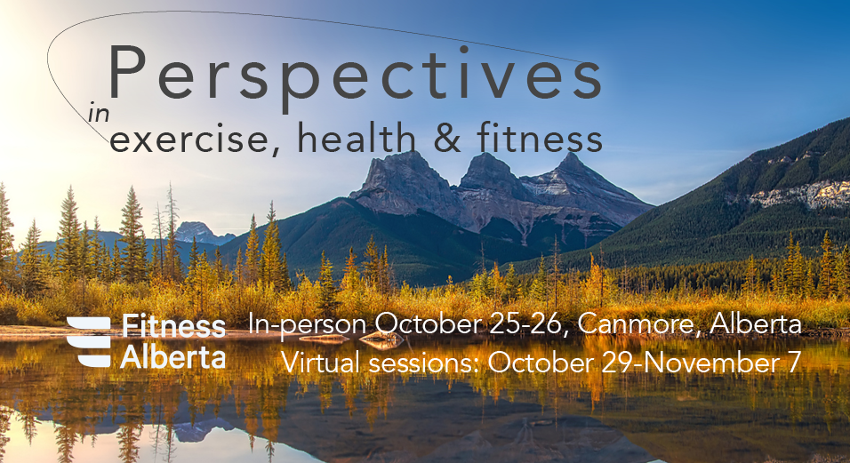 Perspectives in Exercise, Health & Fitness logo on 3-sisters mountains backgroun